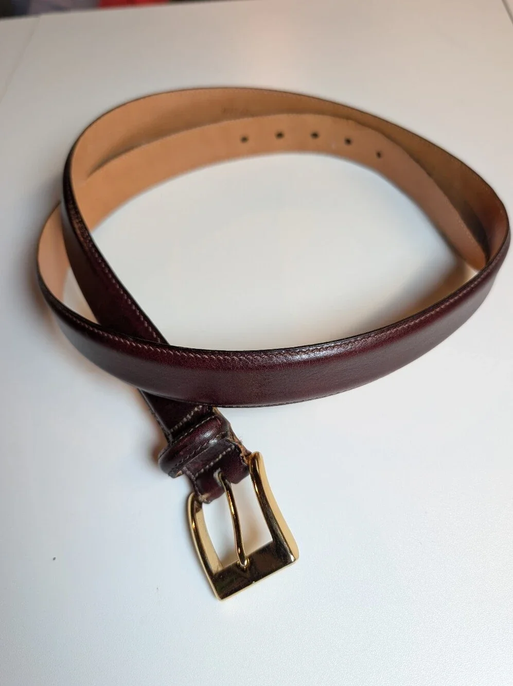 Martin Dingman Men’s Belt Brown Glazed Italian Calfskin Size 40 EUC